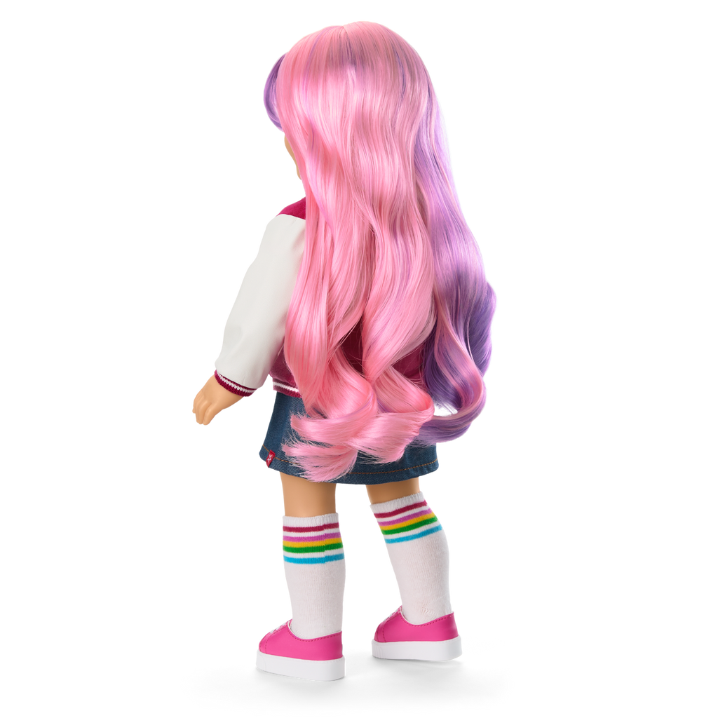Truly Me™ 18-inch Doll #116 with wavy purple-and-pink hair C3