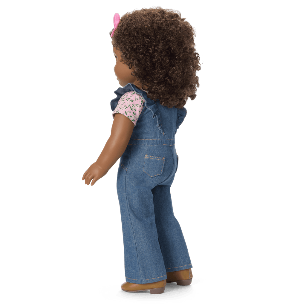 Western Flowers Denim Jumpsuit for 18-inch Dolls B2