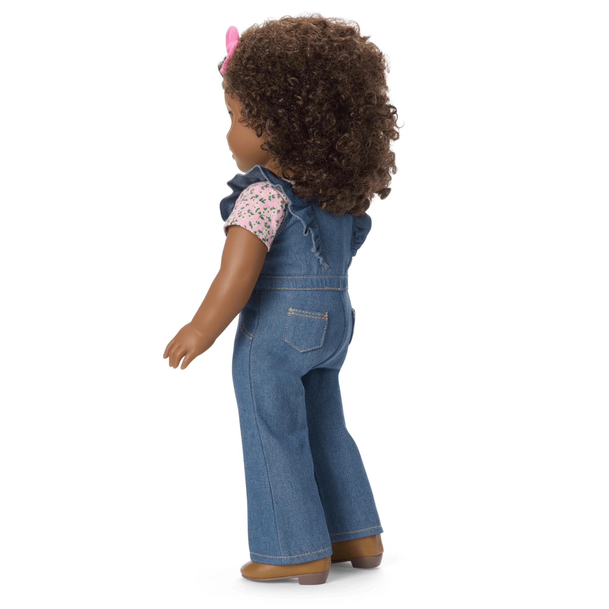 Western Flowers Denim Jumpsuit for 18-inch Dolls B2