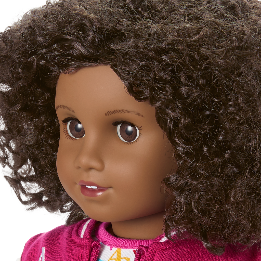 Truly Me™ 18-inch Doll #112 with curly dark-brown hair E2