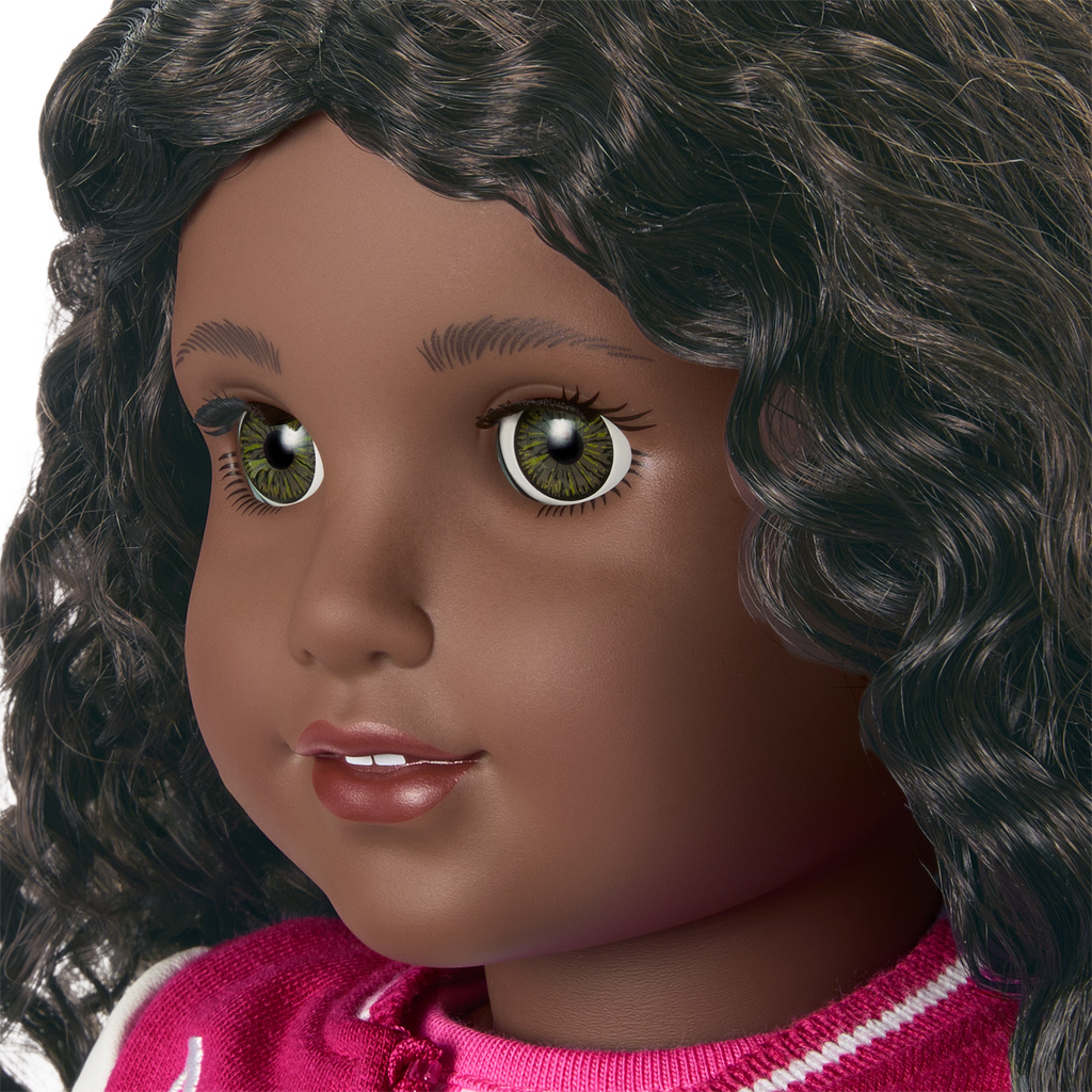 Truly Me™ 18-inch Doll #127 with curly dark-brown hair A2