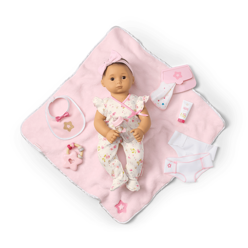 Bitty Baby® Doll #4 with black hair Care & Play Set B0