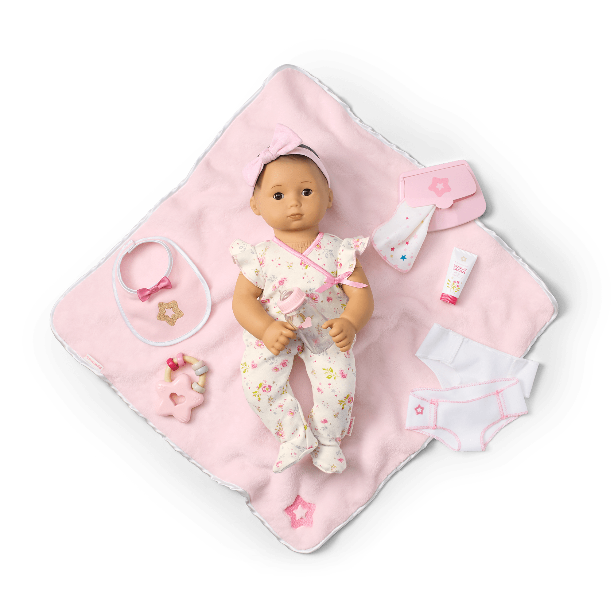 Bitty Baby® Doll #4 with black hair Care & Play Set B0