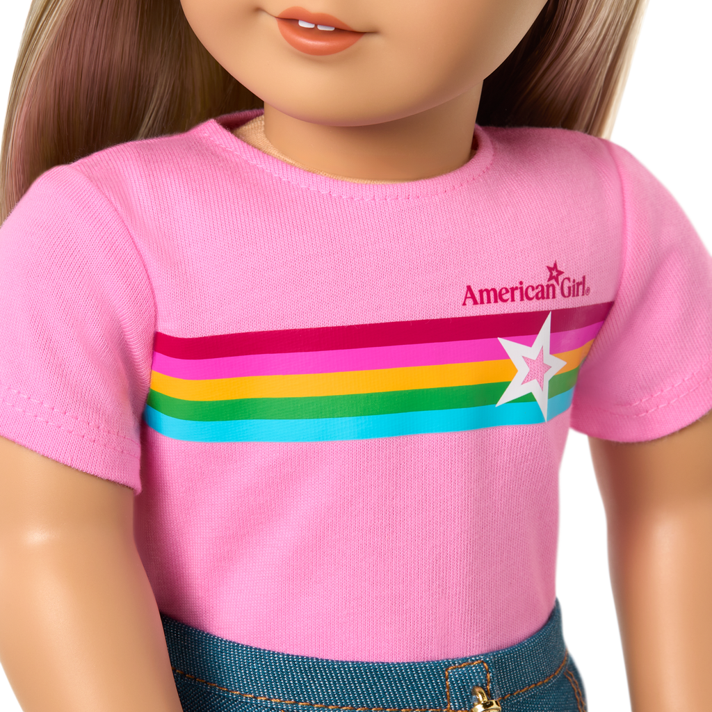 Truly Me™ 18-inch Doll #100 with straight layered blonde hair B7