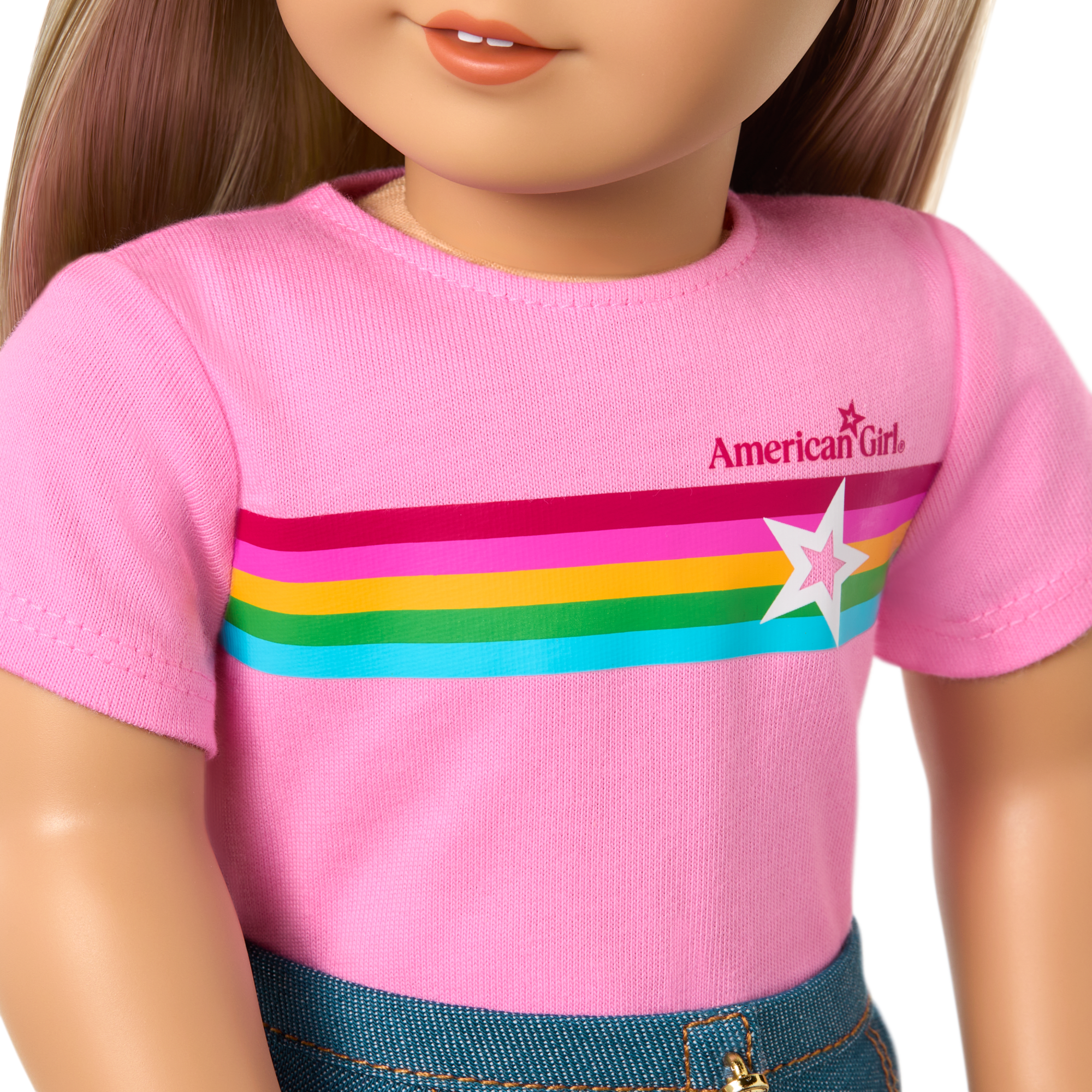 Truly Me™ 18-inch Doll #100 with straight layered blonde hair B7