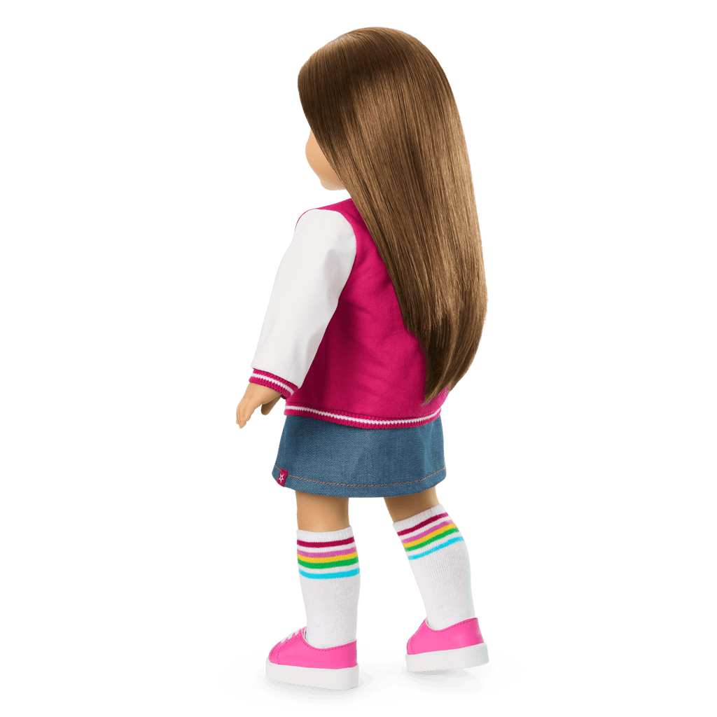 Truly Me™ 18-inch Doll #107 with straight brown hair F2