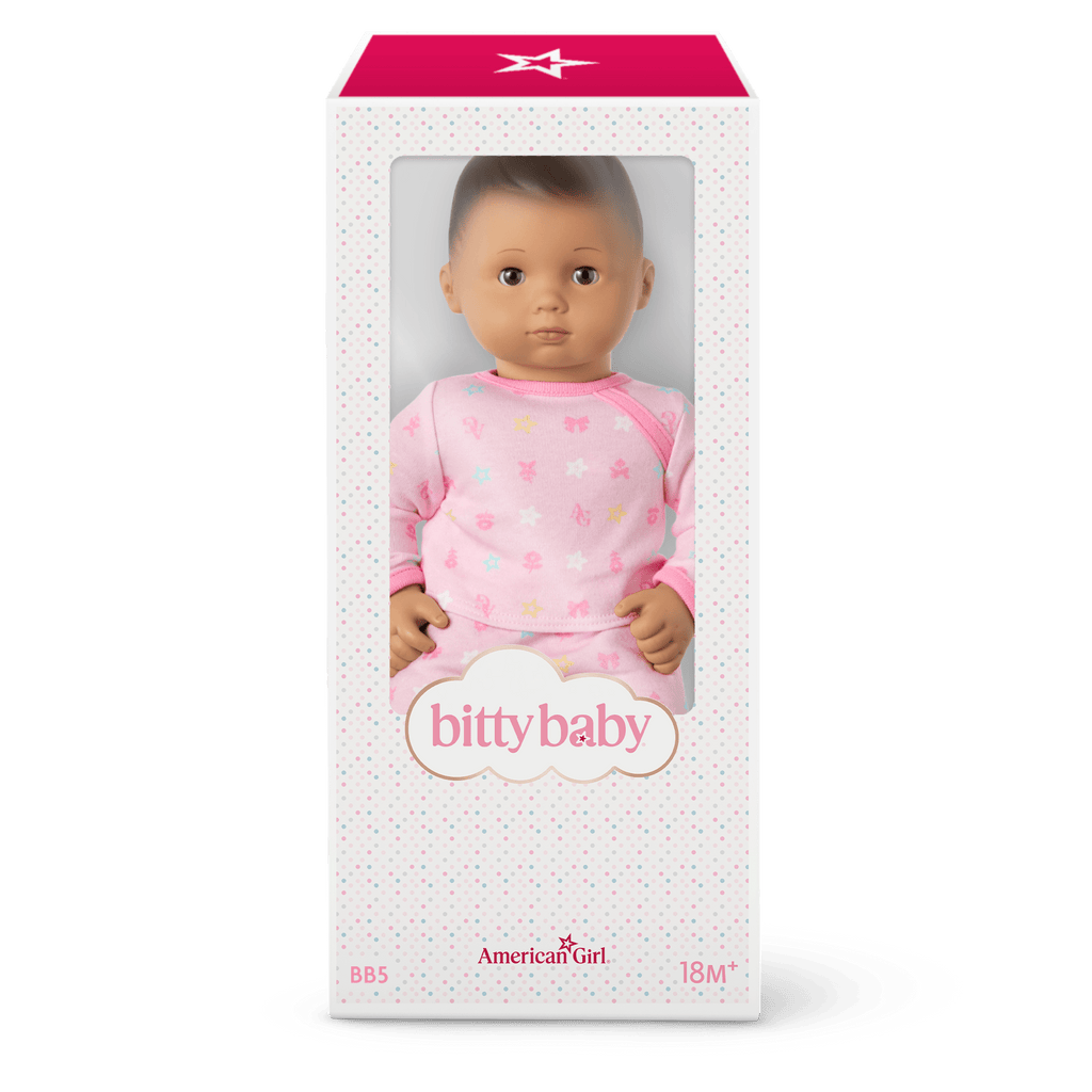Bitty Baby® Doll #5 with dark-brown hair in Pastel Pink C8