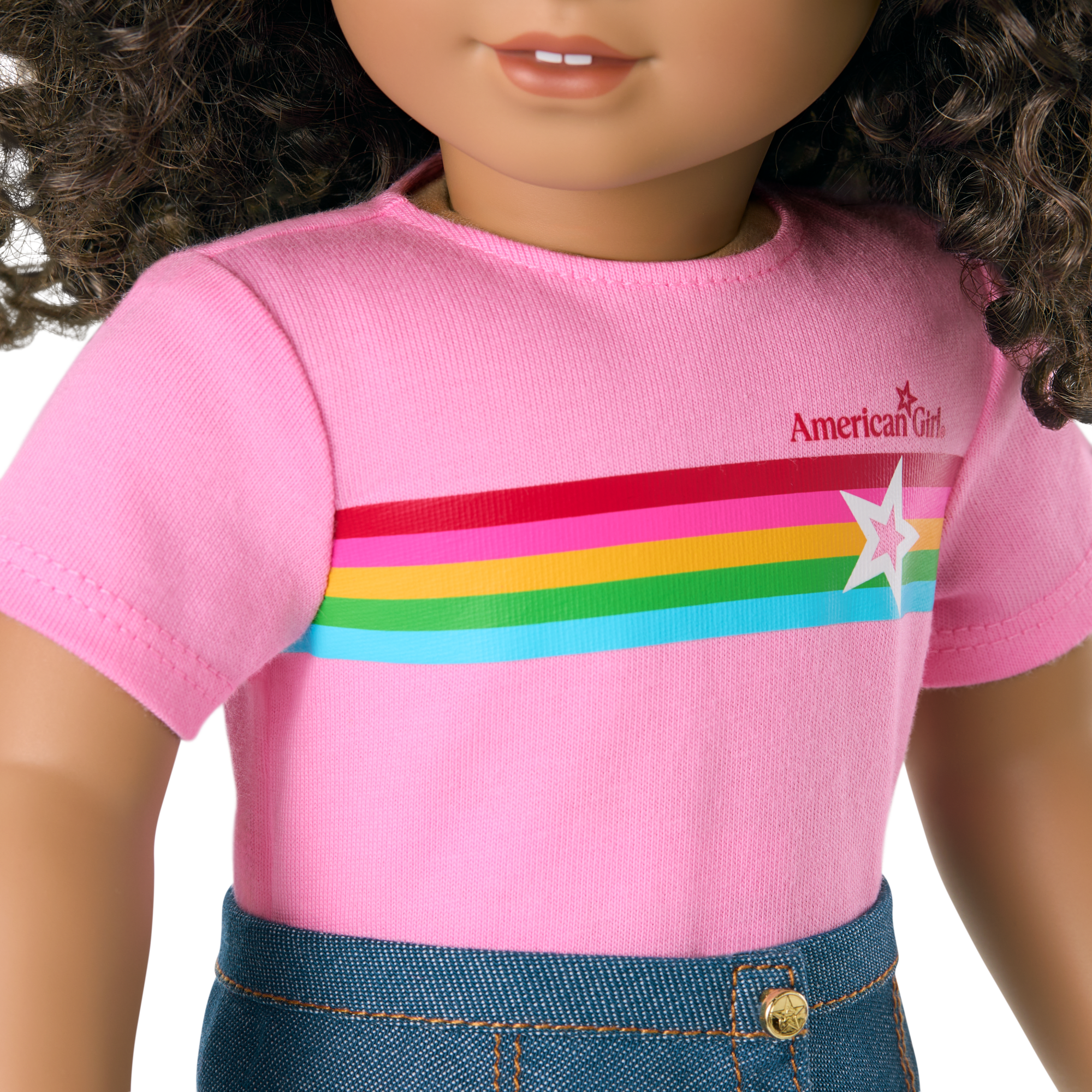Truly Me™ 18-inch Doll #132 with curly dark-brown hair A3