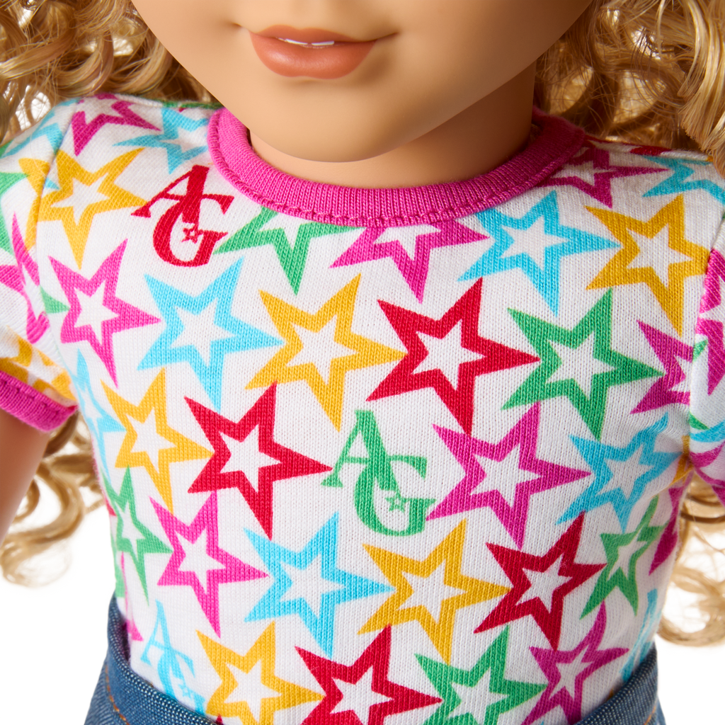 Truly Me™ 18-inch Doll #115 with curly blonde hair A3