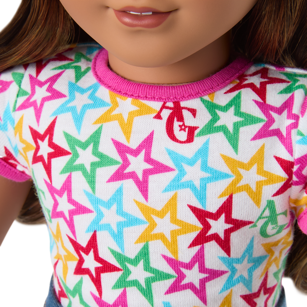 Truly Me™ 18-inch Doll #117 with wavy dark-brown hair D9