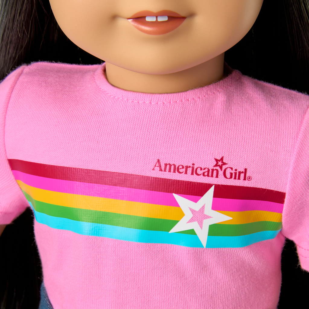 Truly Me™ 18-inch Doll #130 with straight black-brown hair C1