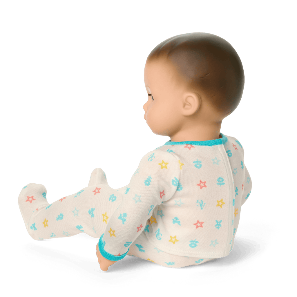 Bitty Baby® Doll #2 with brown hair in Pastel Blue E9