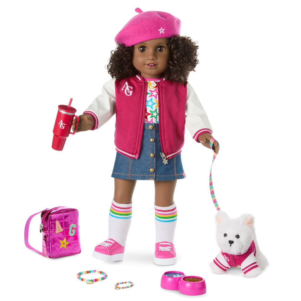 Truly Me™ 18-inch Doll #112 with curly dark-brown hair E2