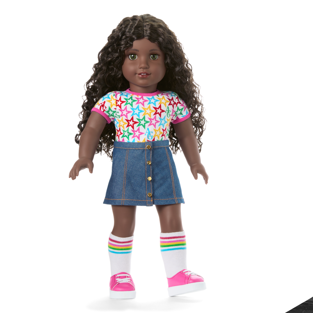 Truly Me™ 18-inch Doll #127 with curly dark-brown hair A2