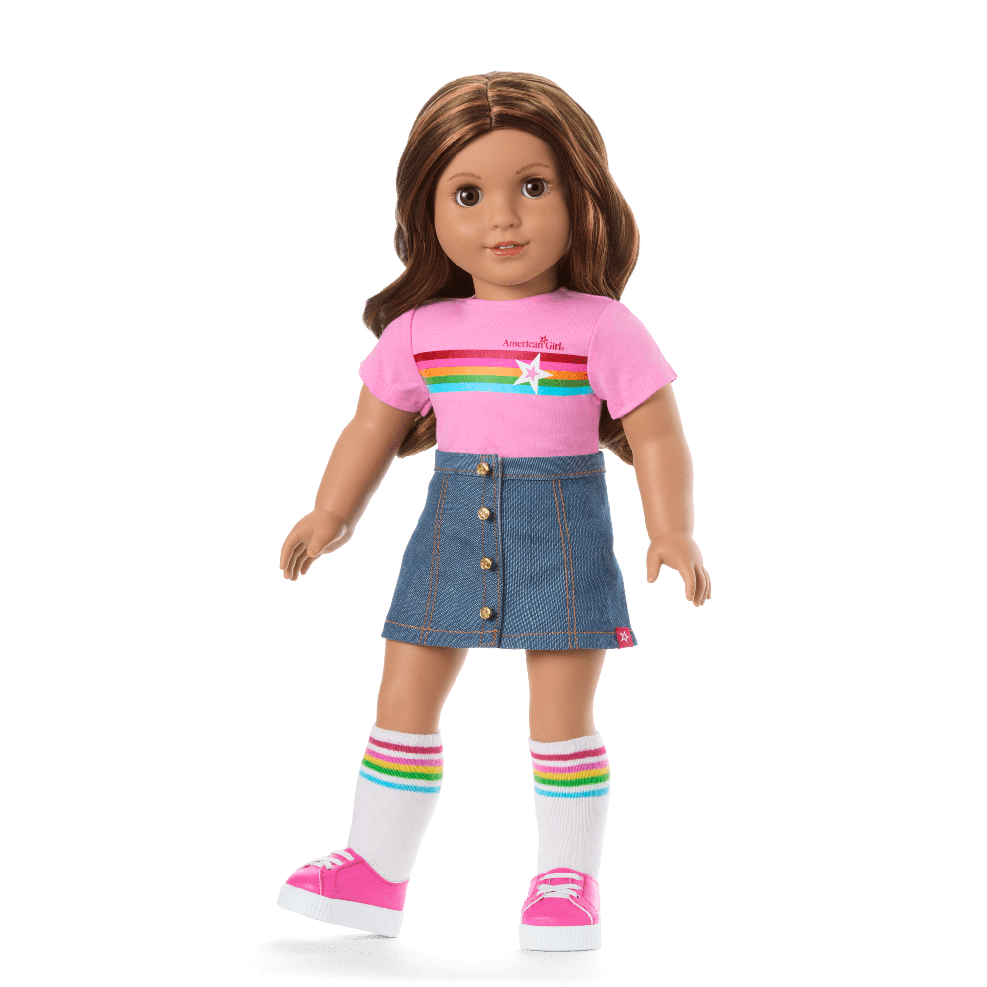 Truly Me™ 18-inch Doll #117 with wavy dark-brown hair D9