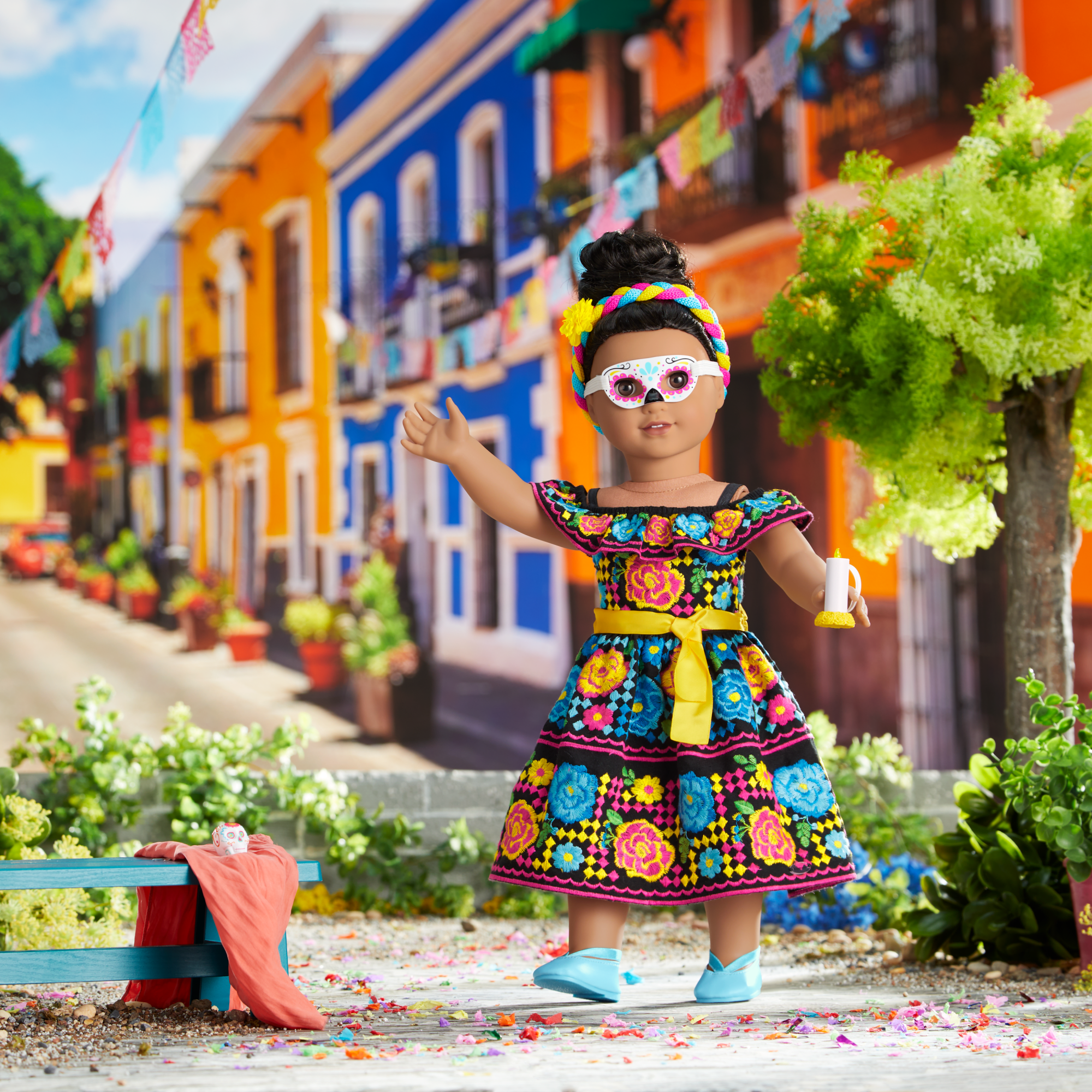 Día de Muertos Celebration Outfit for 18-inch Dolls E7