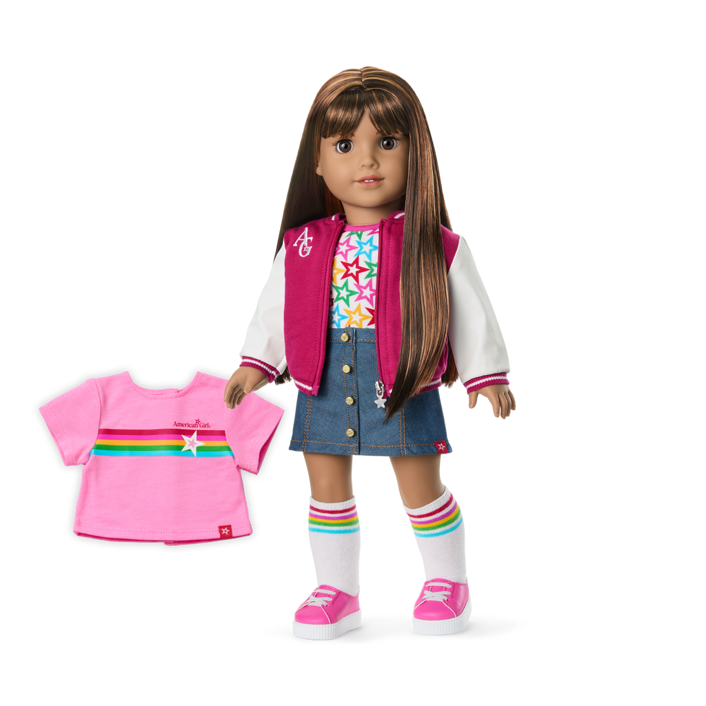 Truly Me™ 18-inch Doll #122 with straight dark-brown hair F2