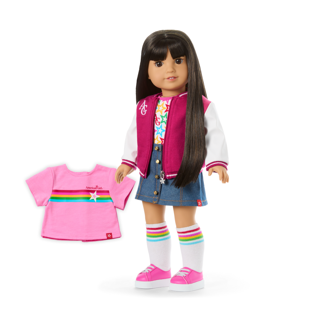 Truly Me™ 18-inch Doll #130 with straight black-brown hair C1
