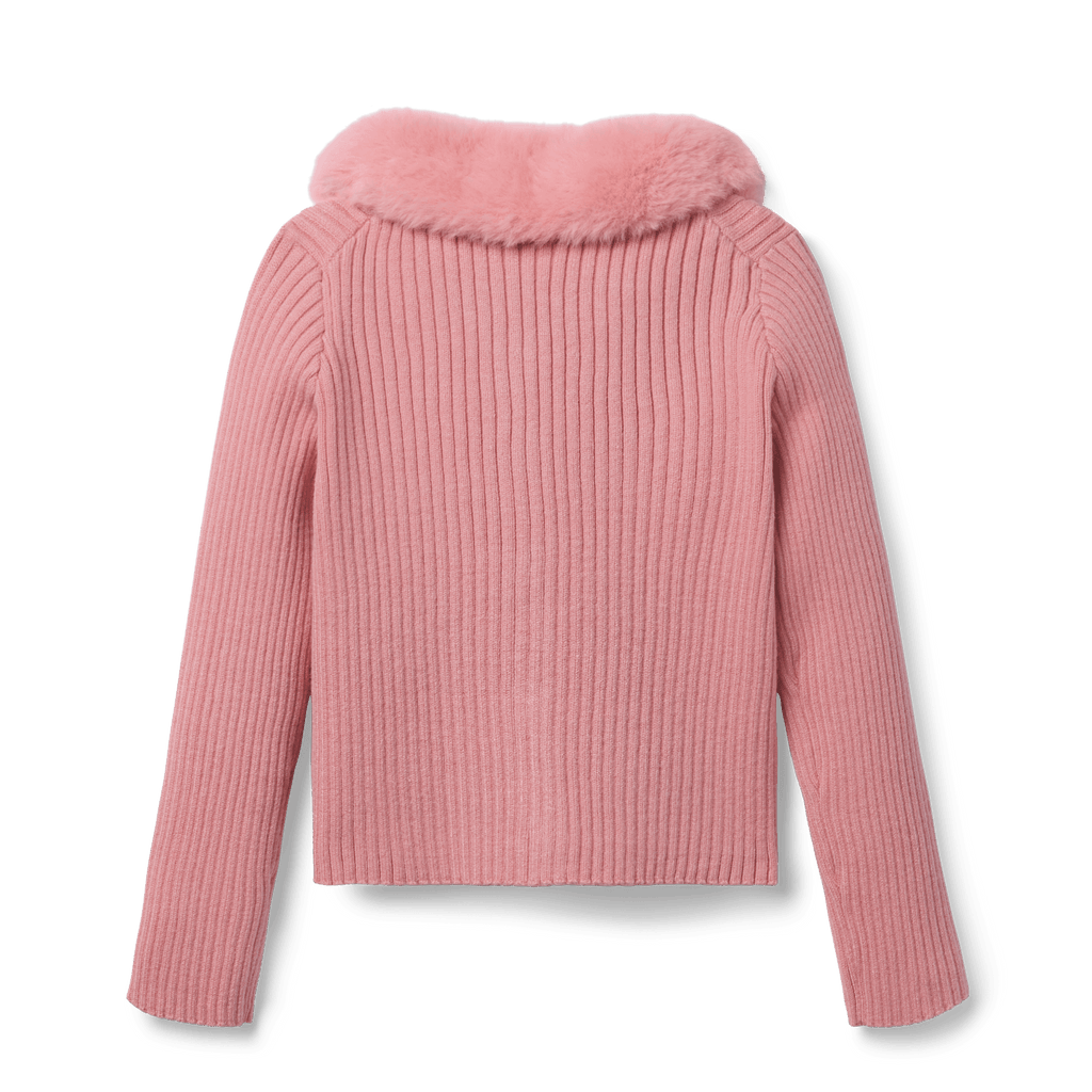 American Girl® x Janie and Jack Rosy Ribbed Cardigan for Girls C5