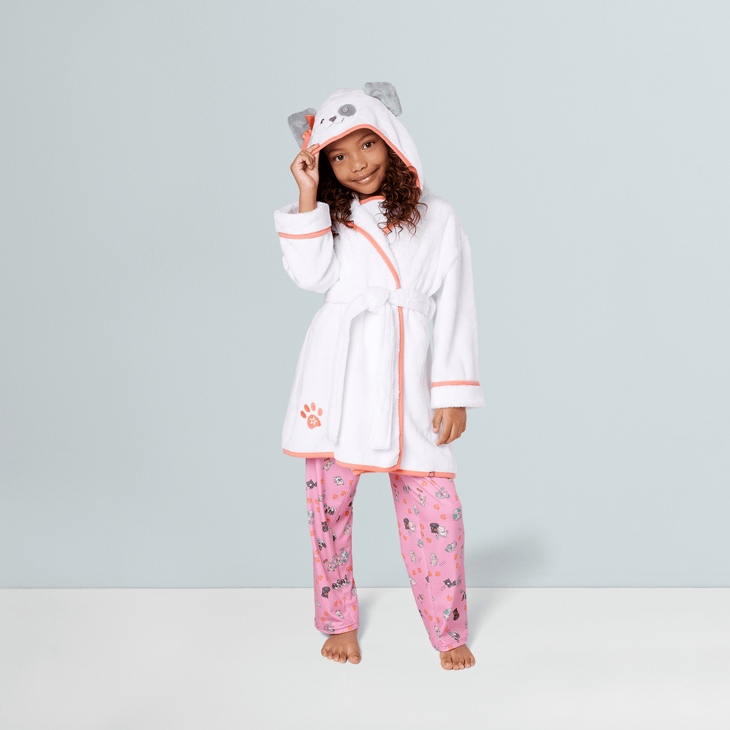 Comfy Puppy Robe Set for Girls & 18-inch Dolls D9