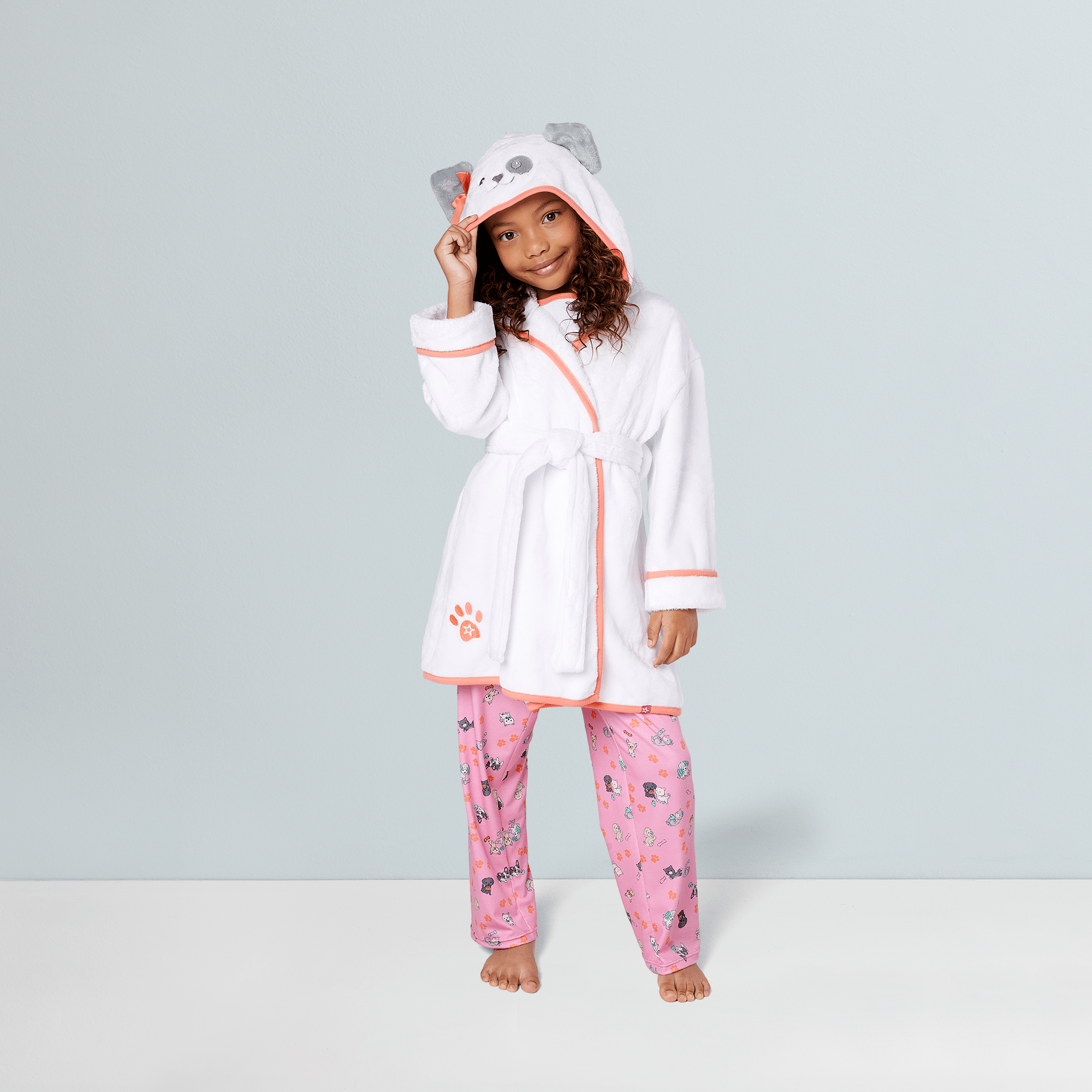 Comfy Puppy Robe Set for Girls & 18-inch Dolls D9
