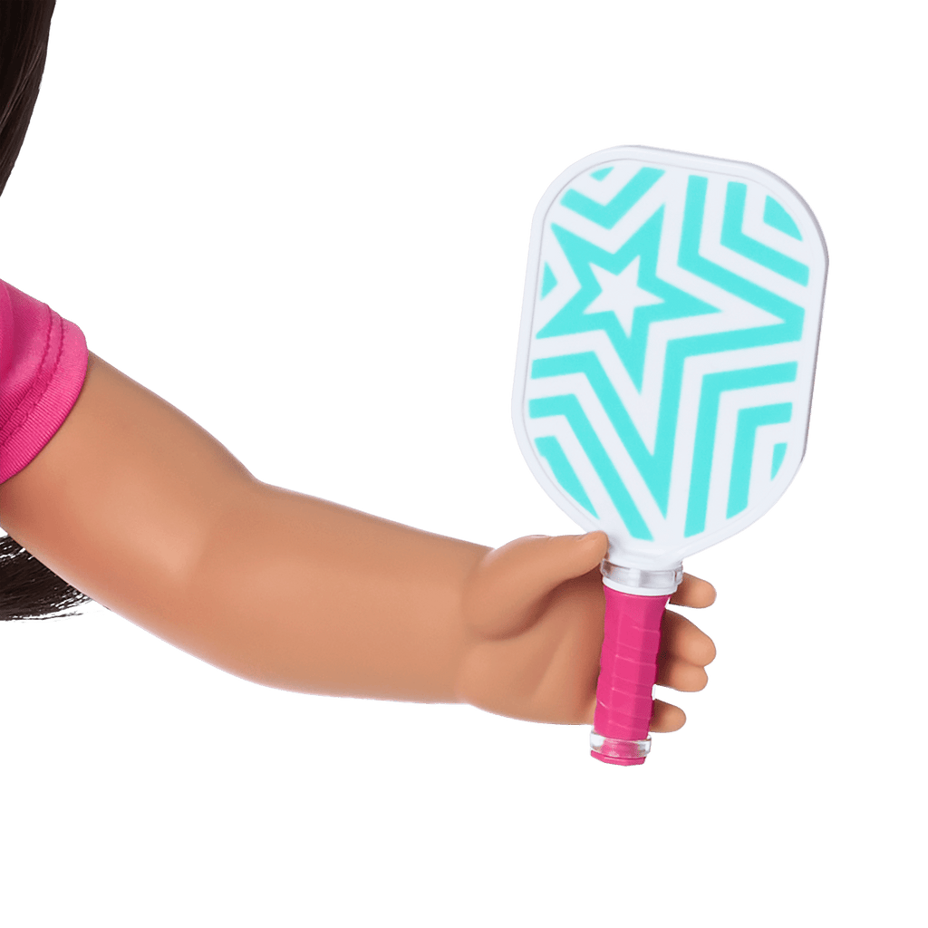 Raquel's™ Pickleball Bag & Paddle Set for 18-inch Dolls (Girl of the Year™ 2026) E8