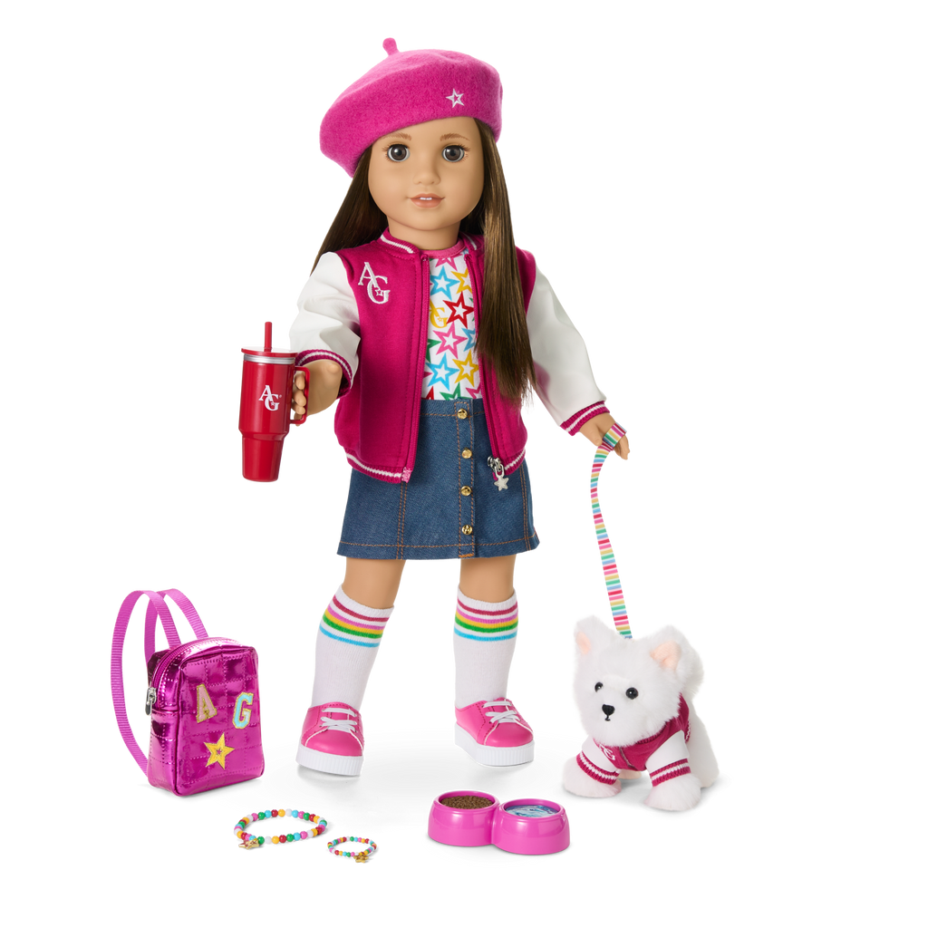 Truly Me™ 18-inch Doll #107 with straight brown hair F2