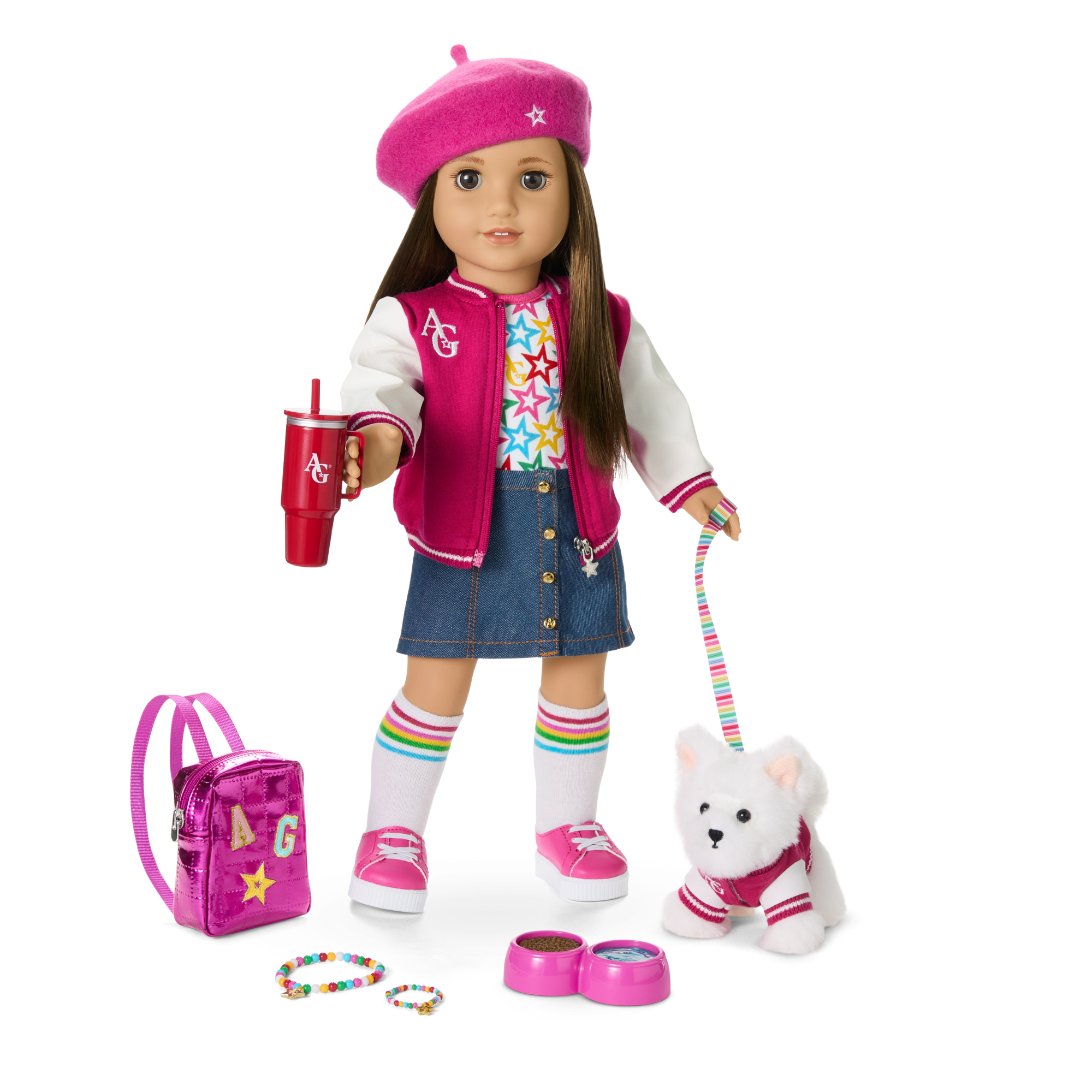 Truly Me™ 18-inch Doll #107 with straight brown hair F2