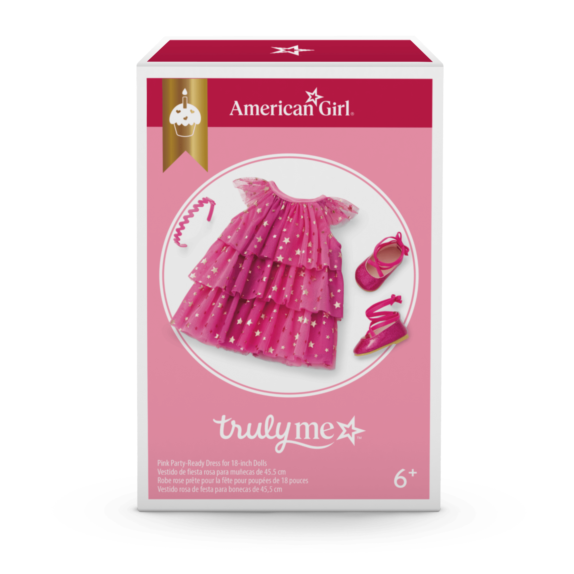 Pink Party-Ready Dress for 18-inch Dolls D5