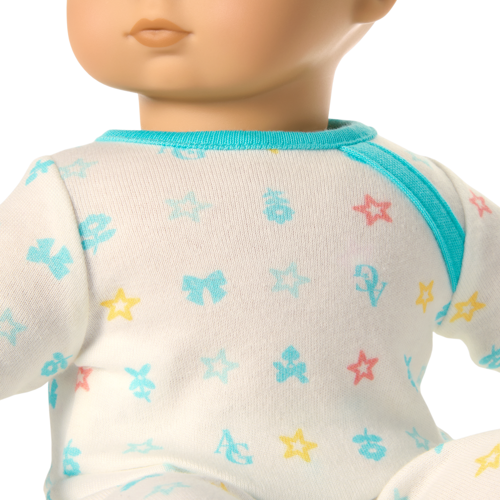 Bitty Baby® Doll #4 with black hair in Pastel Blue B3