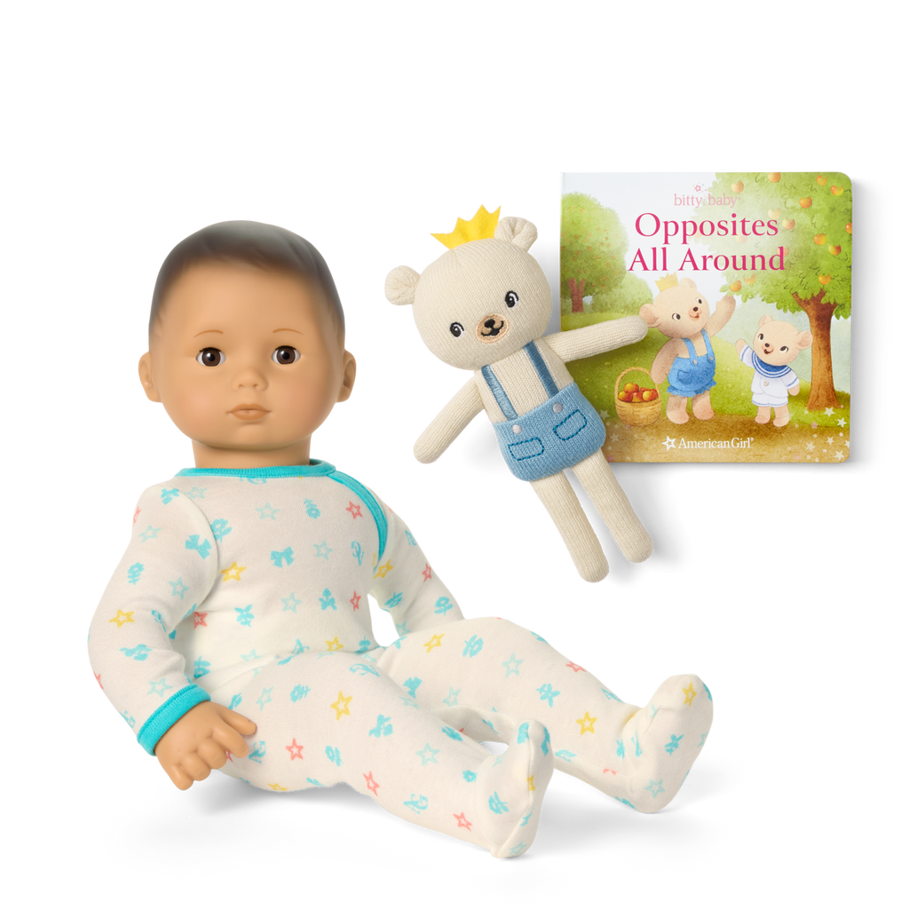 Bitty Baby® Doll #4 with black hair in Pastel Blue B3