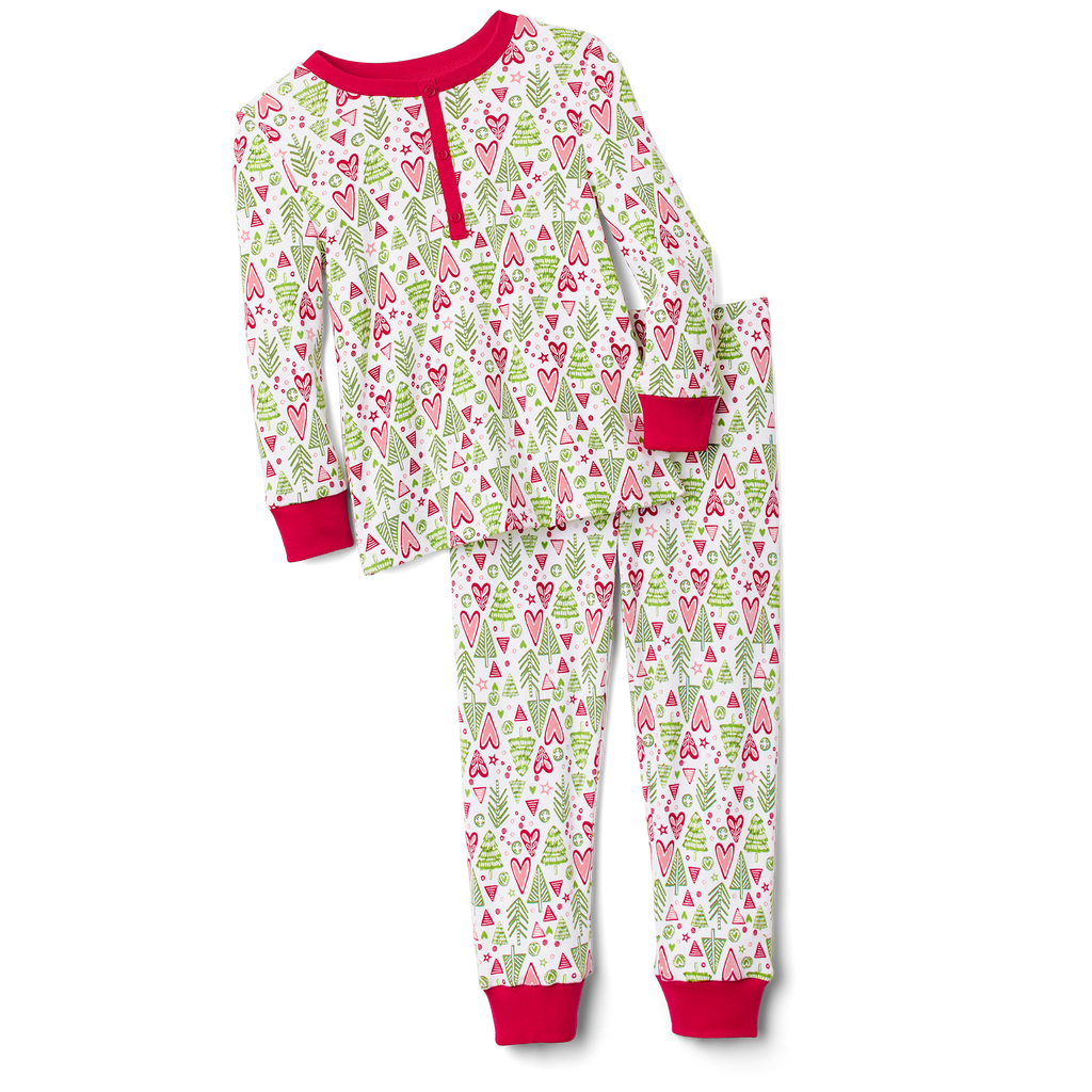 Hearts & Pines Holiday PJs for Little Girls E7