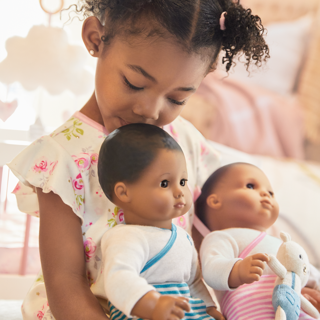 Bitty Baby® Doll #1 with black hair in Soft Blue B0