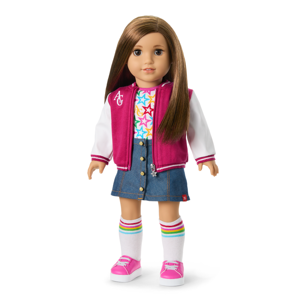 Truly Me™ 18-inch Doll #107 with straight brown hair F2