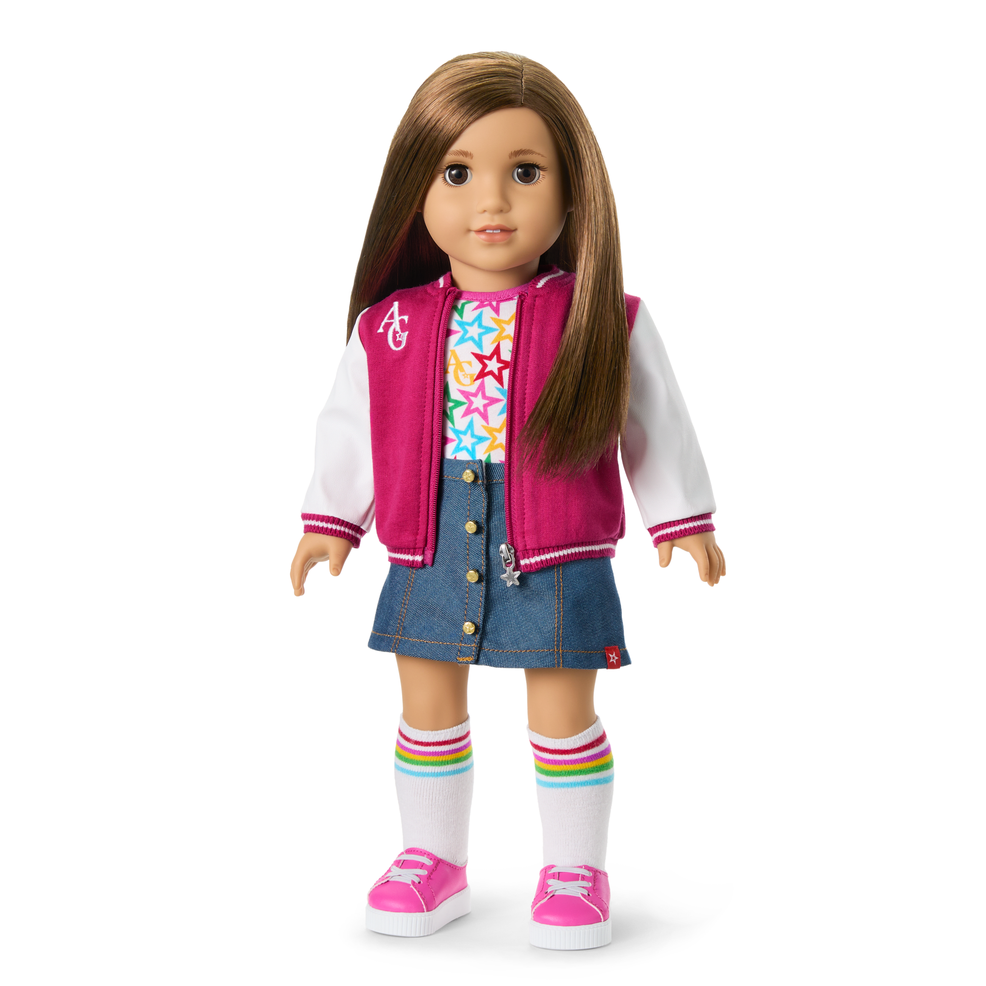 Truly Me™ 18-inch Doll #107 with straight brown hair F2