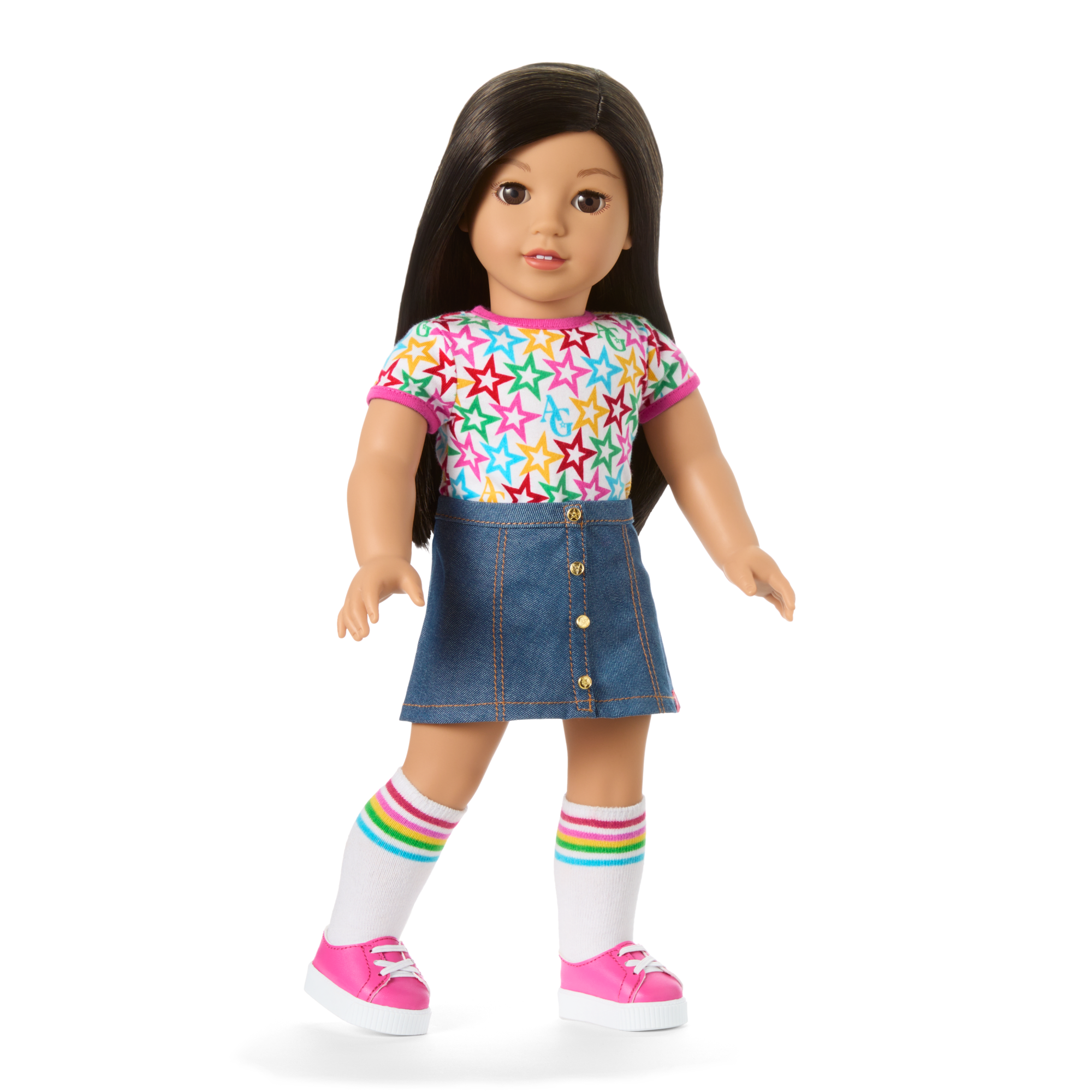 Truly Me™ 18-inch Doll #124 with straight black-brown hair C5