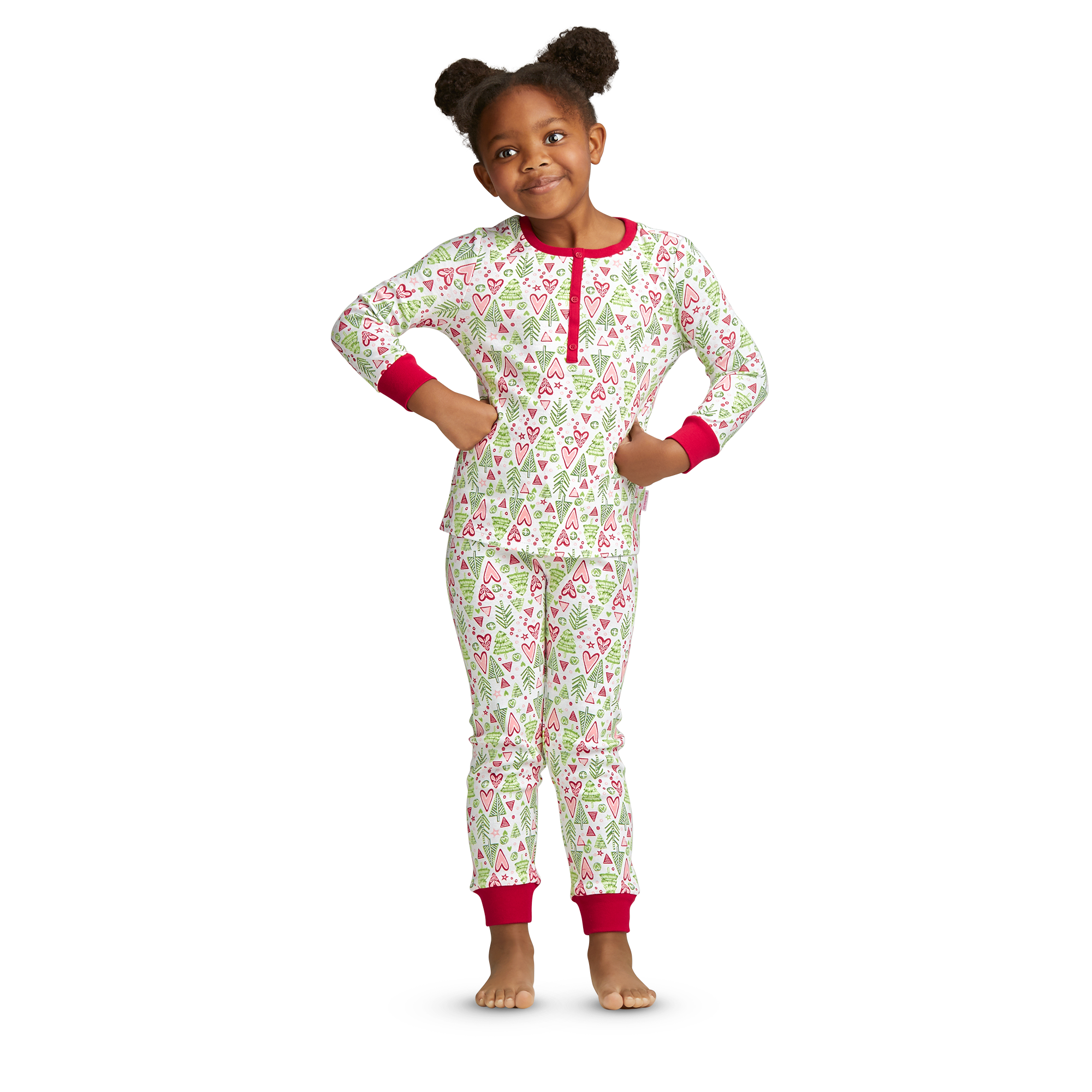 Hearts & Pines Holiday PJs for Little Girls E7