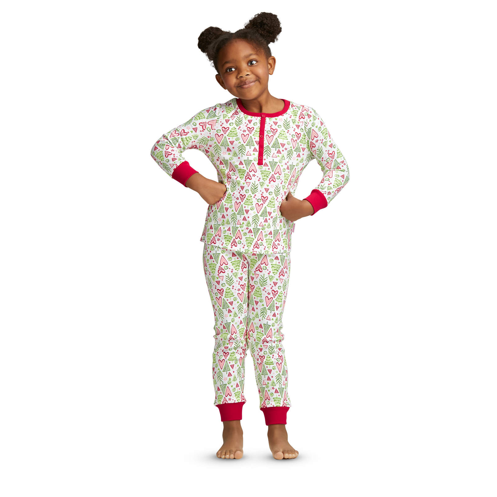 Hearts & Pines Holiday PJs for Little Girls A3