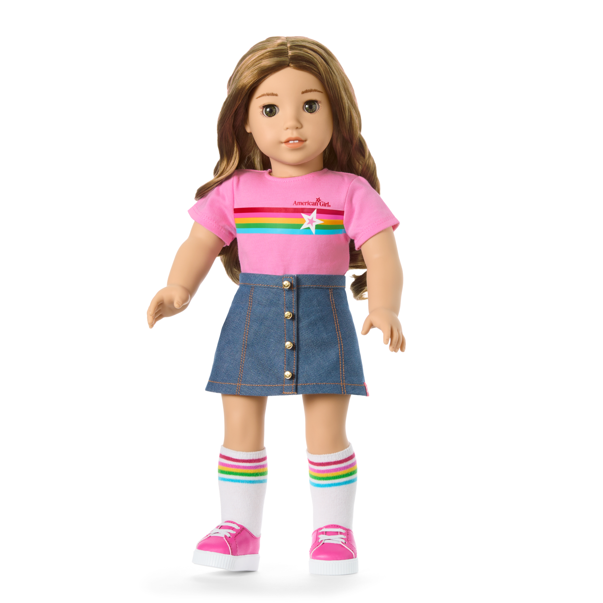 Truly Me™ 18-inch Doll #118 with curly caramel hair F9