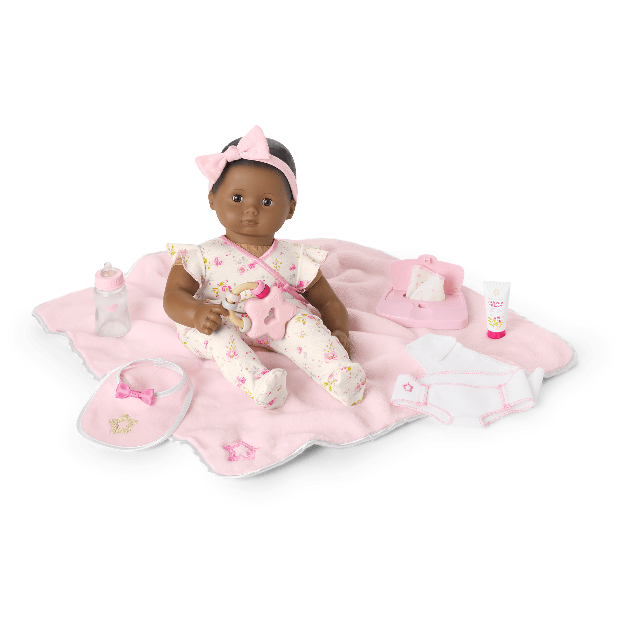 Bitty Baby® Doll #1 with black hair Care & Play Set F8