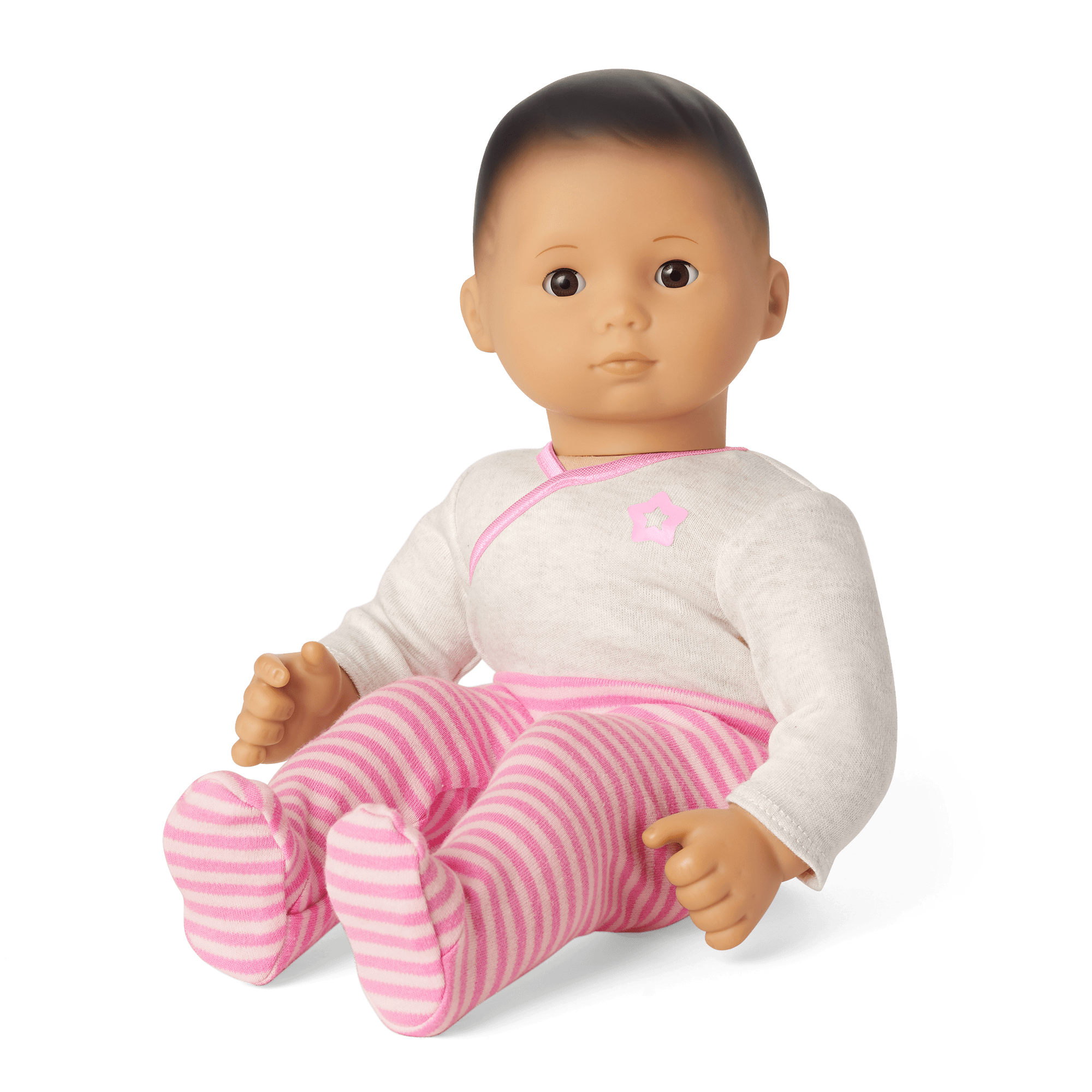 Bitty Baby® Doll #4 with black hair in Pretty Pink D3