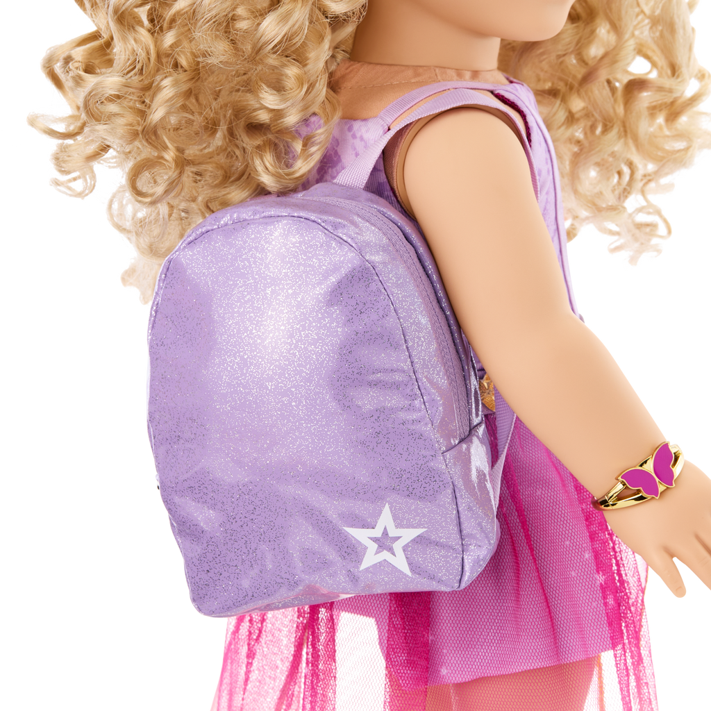 Colorful Teddy Bear Backpack & Accessory Set for 18-inch Dolls B0