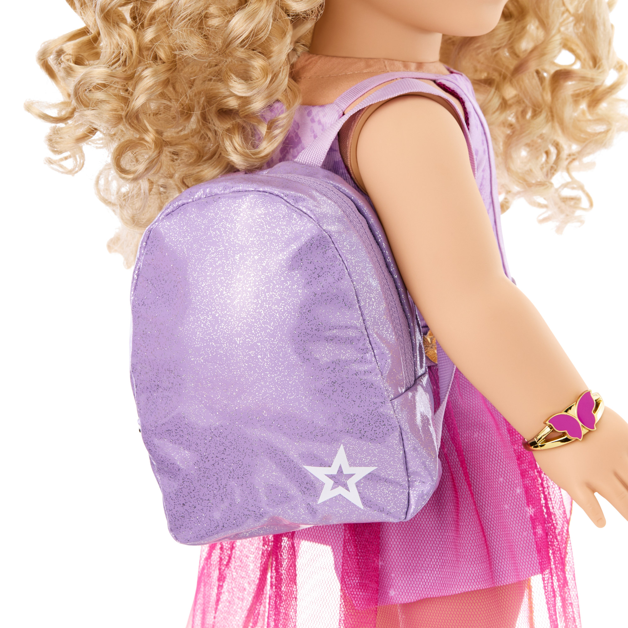 Colorful Teddy Bear Backpack & Accessory Set for 18-inch Dolls B0