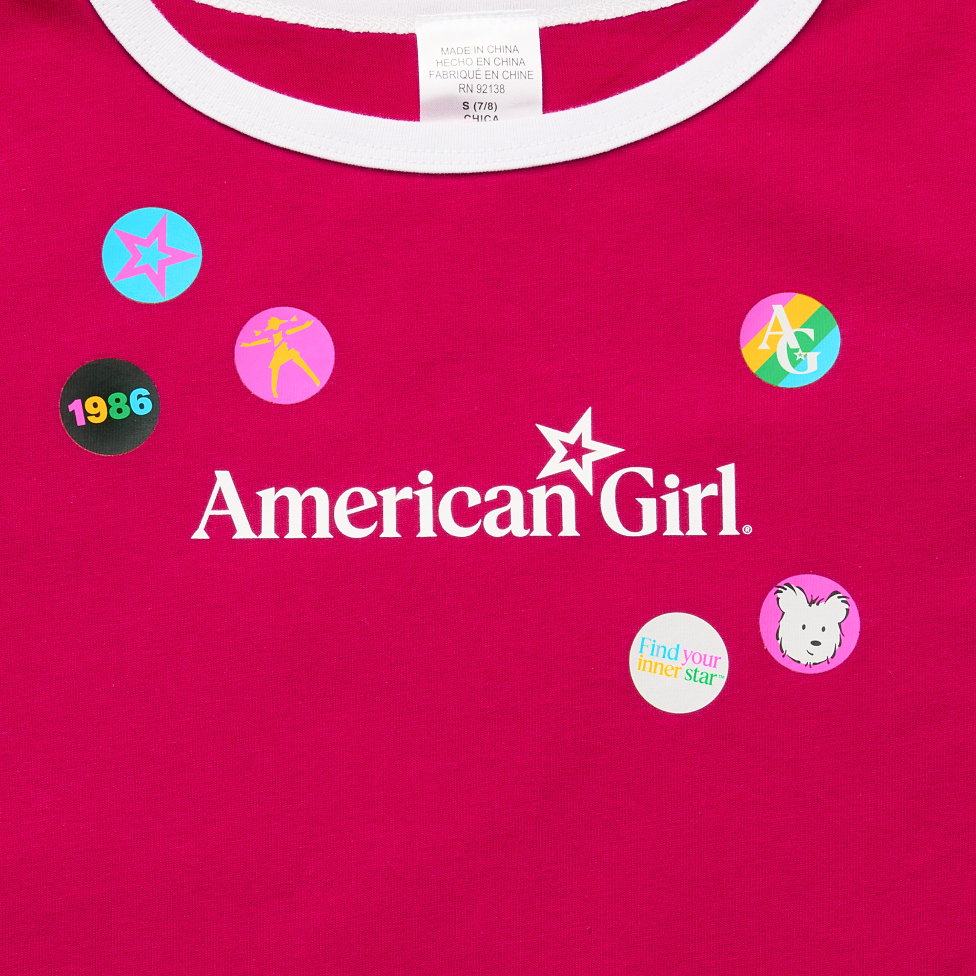 Matching AG™ Grin Pins Ringer Tee Set for Girls & 18-inch Dolls C3