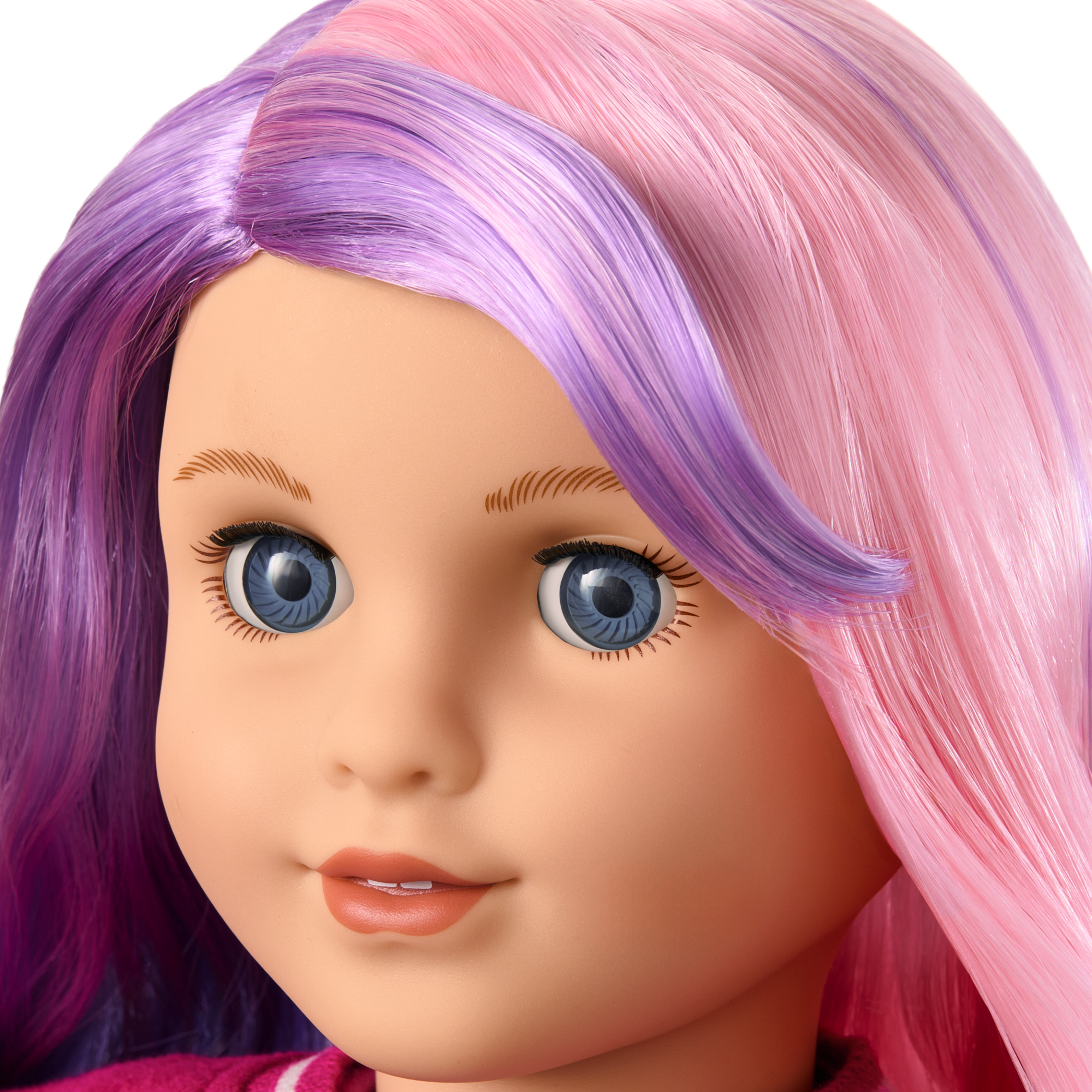 Truly Me™ 18-inch Doll #116 with wavy purple-and-pink hair C3