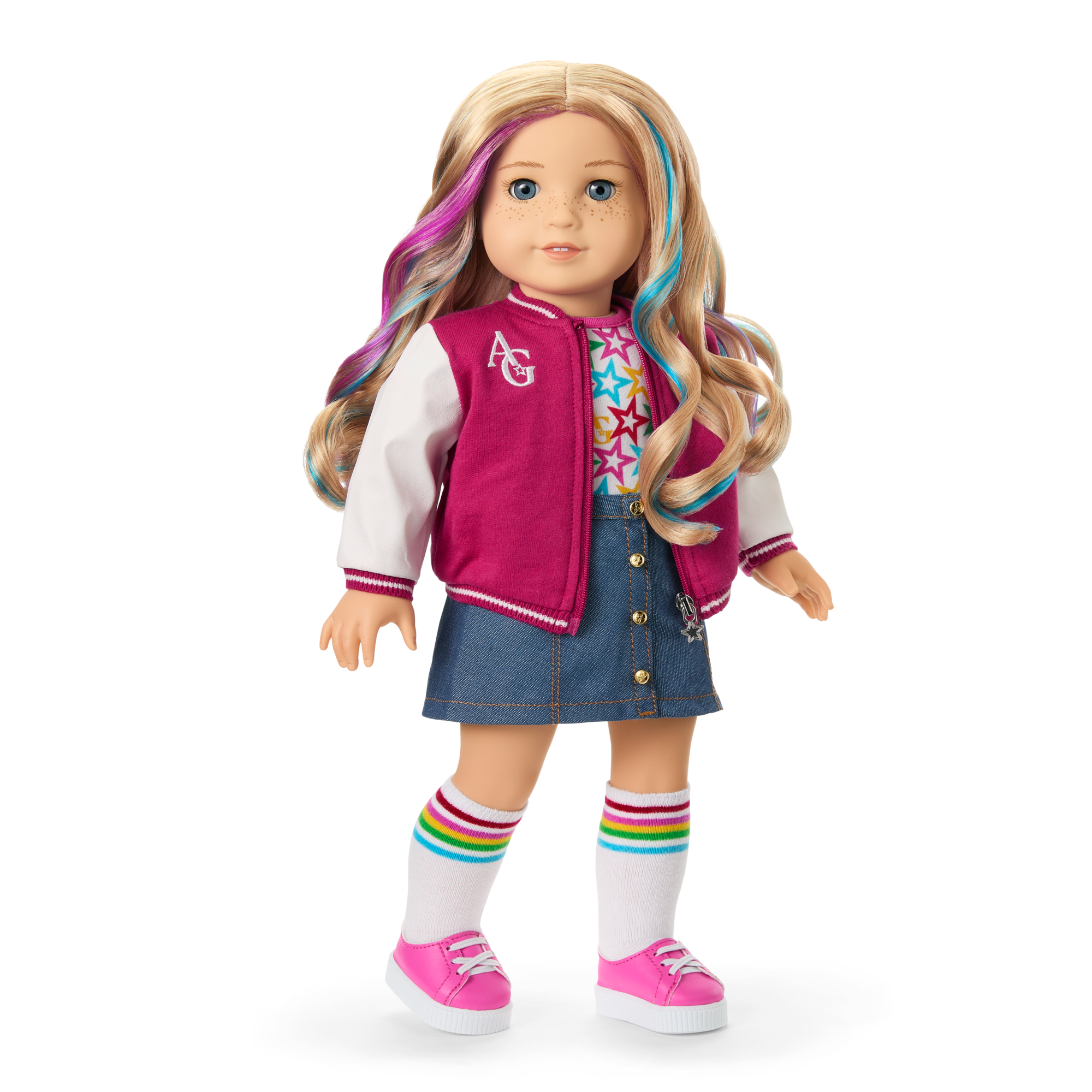 Truly Me™ 18-inch Doll #110 with wavy blonde hair A5