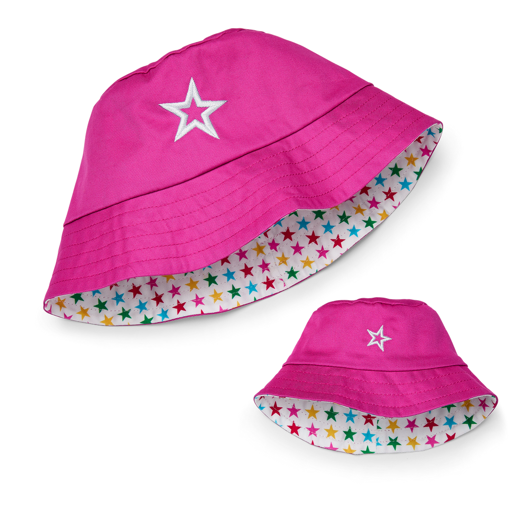 AG™ Star Bucket Hat Set for Girls & Dolls D0