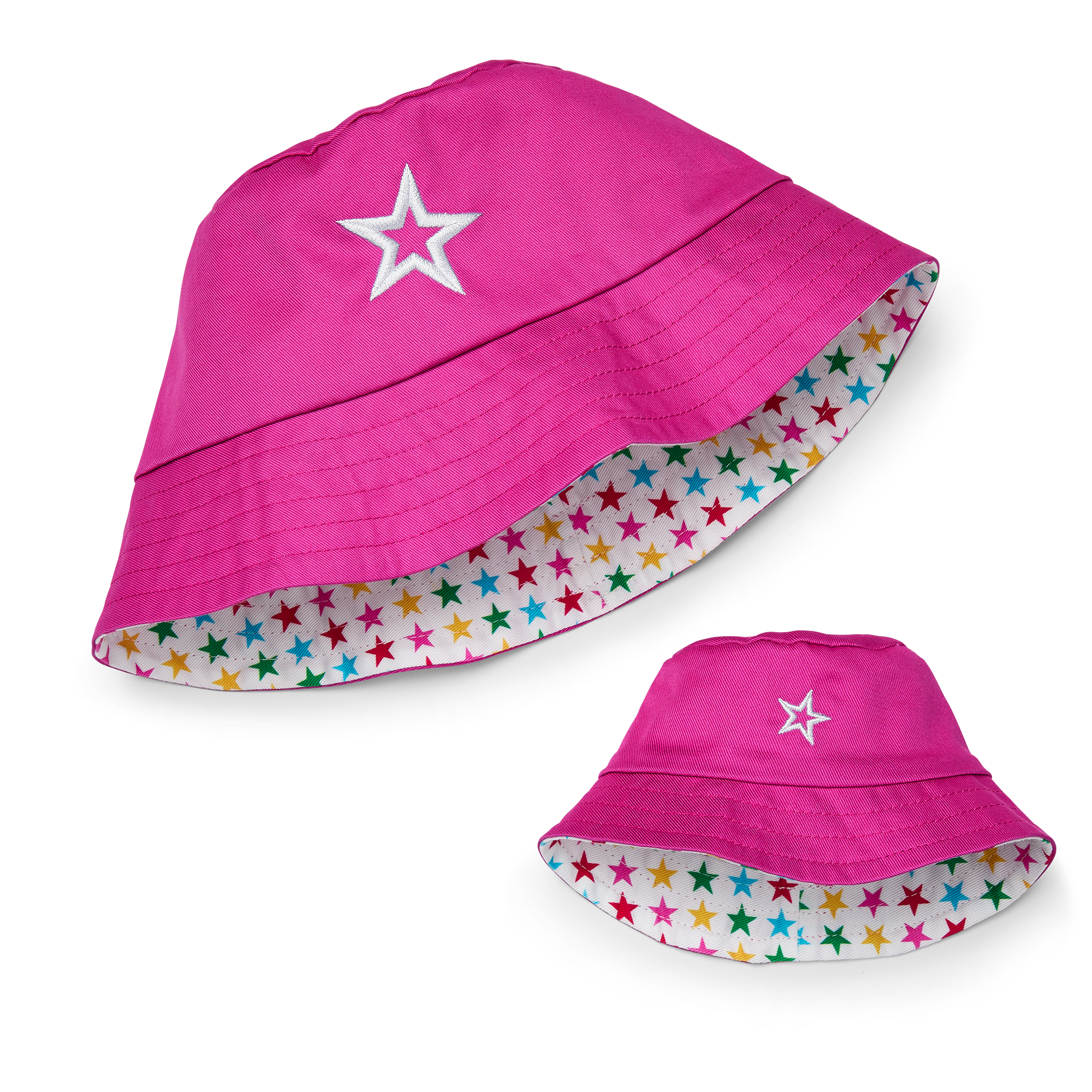 AG™ Star Bucket Hat Set for Girls & Dolls D0