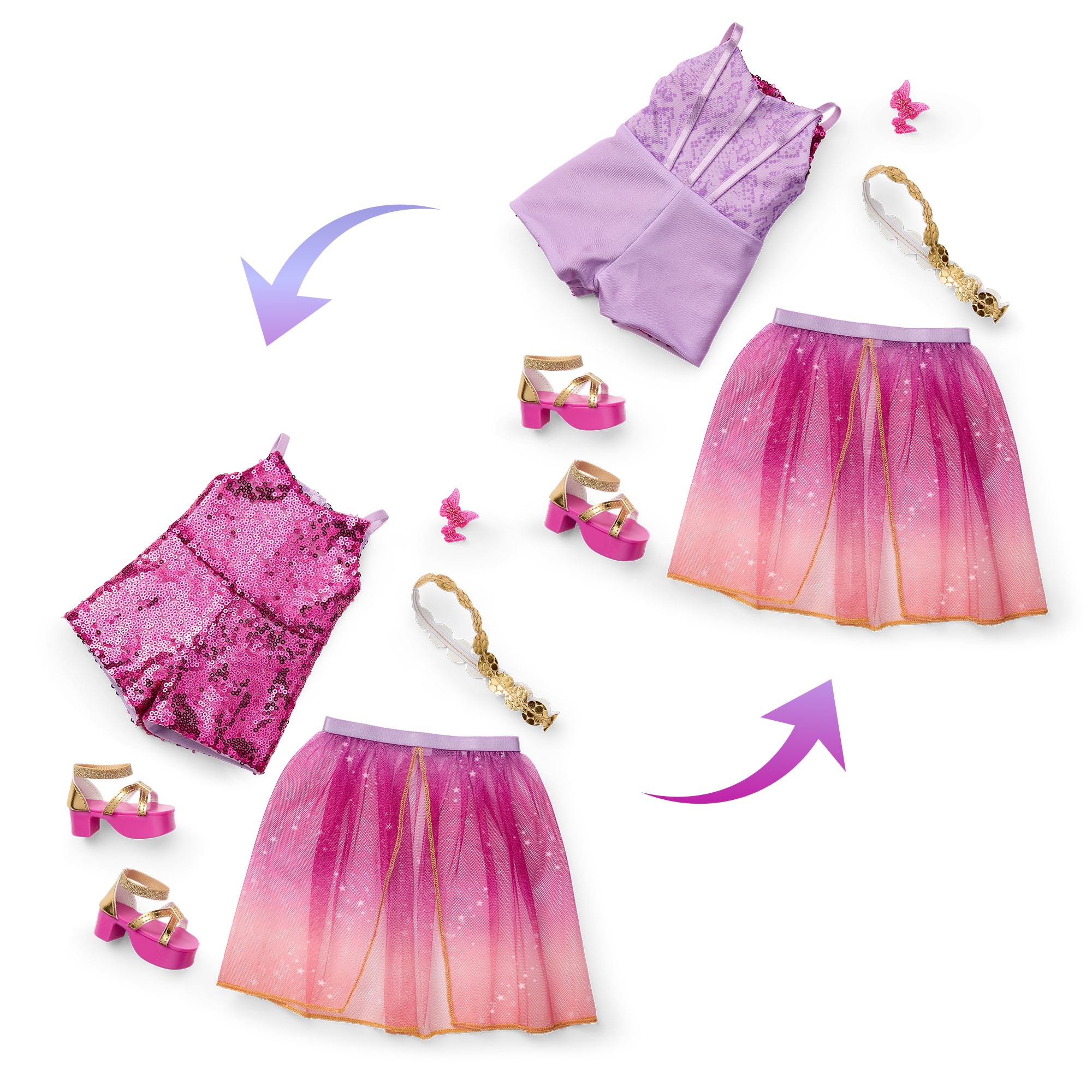 Glam Sparkly Concert Outfit for 18-inch Dolls B6