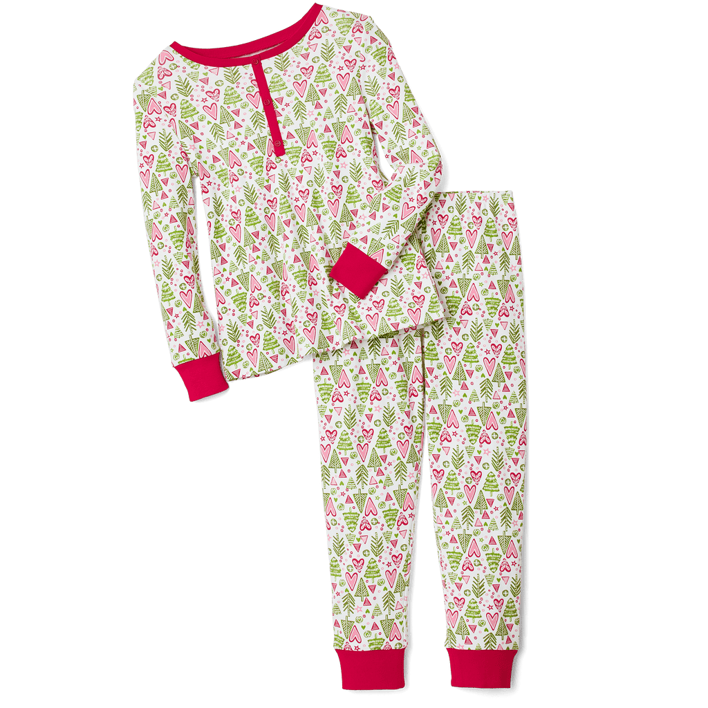Hearts & Pines Holiday PJs for Girls B8